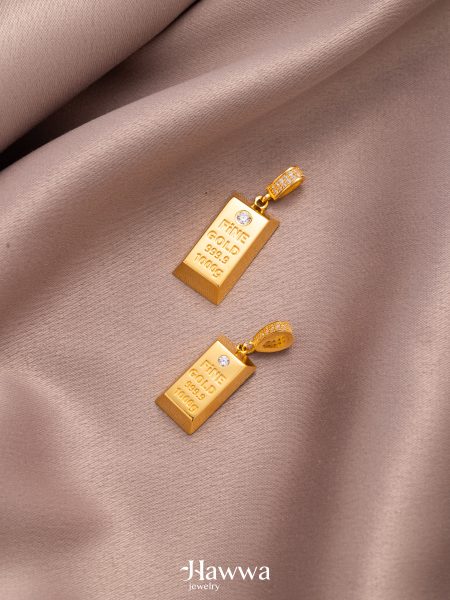 Gold Ingot Pendant Necklace